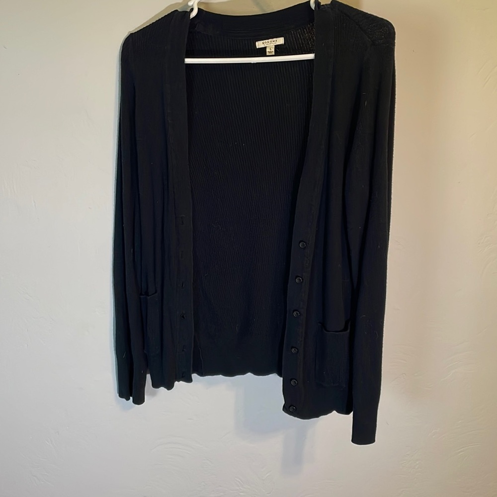 Basic ribbed black cardigan